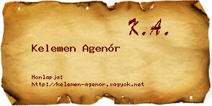 Kelemen Agenór névjegykártya